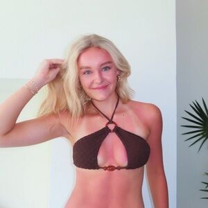 Brown Halter Bikini set